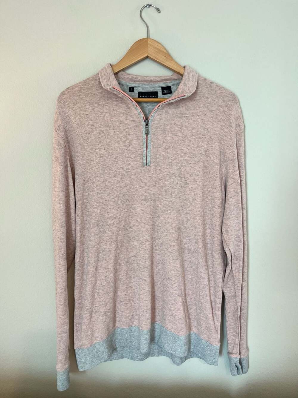 Bobby Jones, 1930 100% Pima Cotton 1/4 Zip, Golf Pullover, Pink, Large